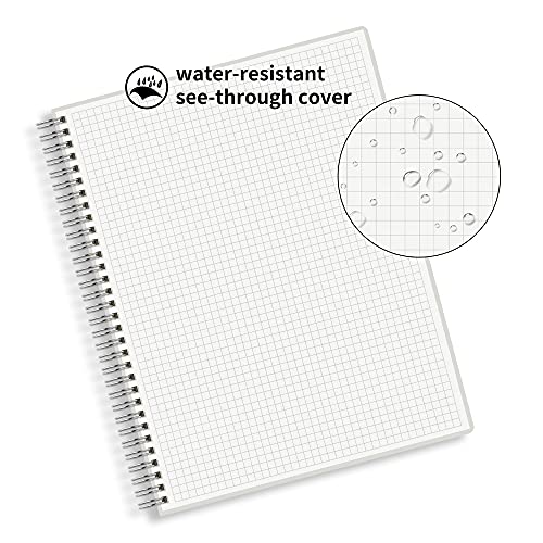 Hulytraat Large Graph Ruled Wirebound Spiral Notebook, 8.5 X 11 Inches, 5 X 5 Graph Ruled (5 Sq/In) Paper Pad, Premium 100Gsm Ivory White Paper, 128 Squared/Grid Pages Per Notebook (Pack Of 2) #TOP2