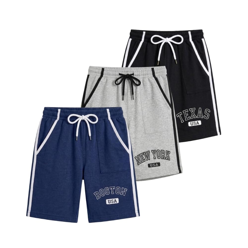 TICOSS Kids Summer Shorts Pack of 3 | Breathable Cotton Blend Playwear with Drawstring for Boys & Girls-image-6