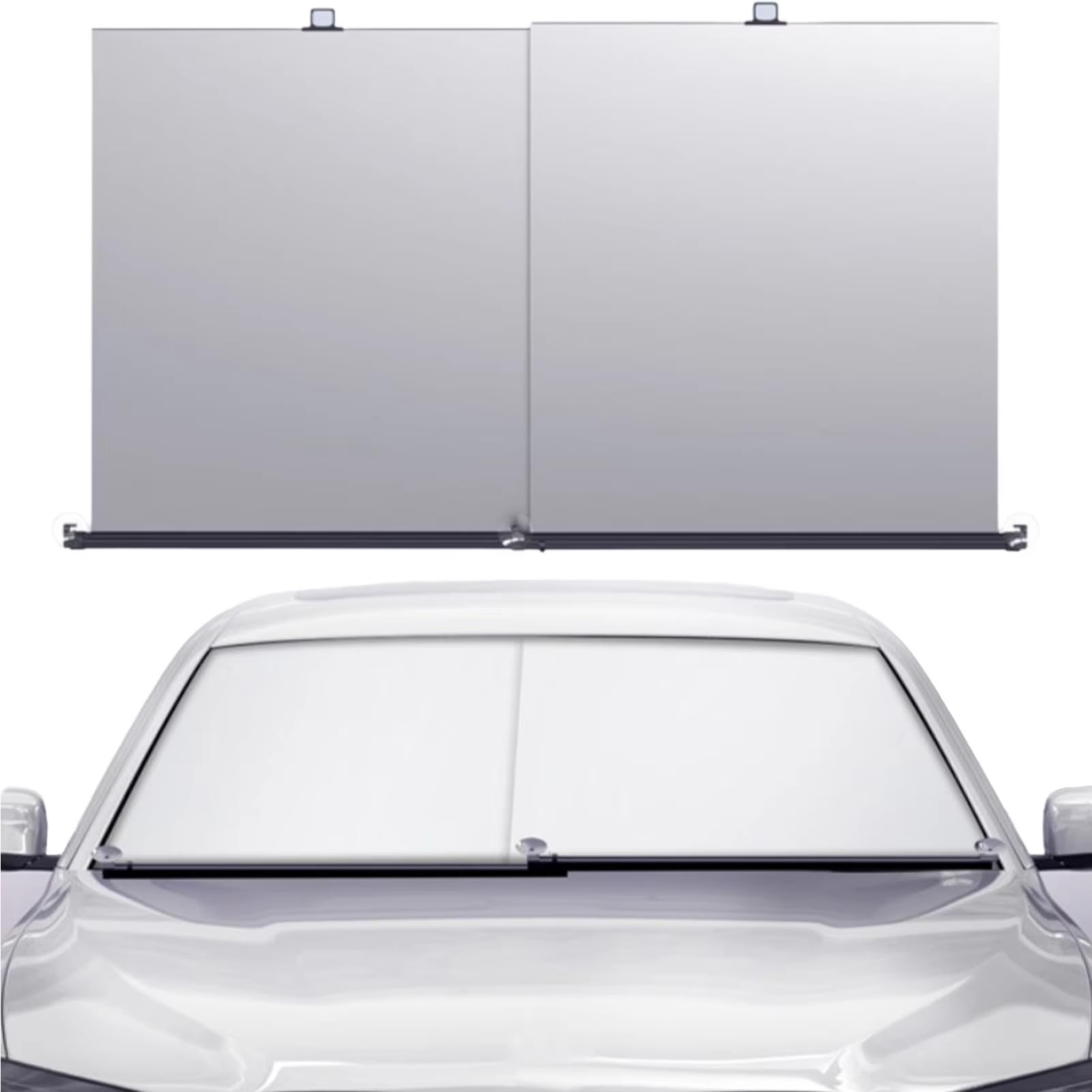 CKPEOR Automatic Retractable Windshield Sun Shade Universal Fit for Most Cars and SUVs, UV & Heat Protection