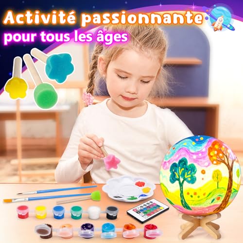 Peinture sur lampe lune