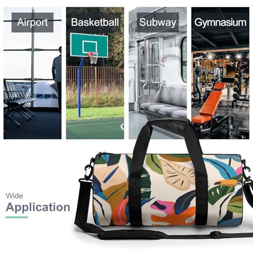 Sac week-end feuille colorée duffel bag de gym compact