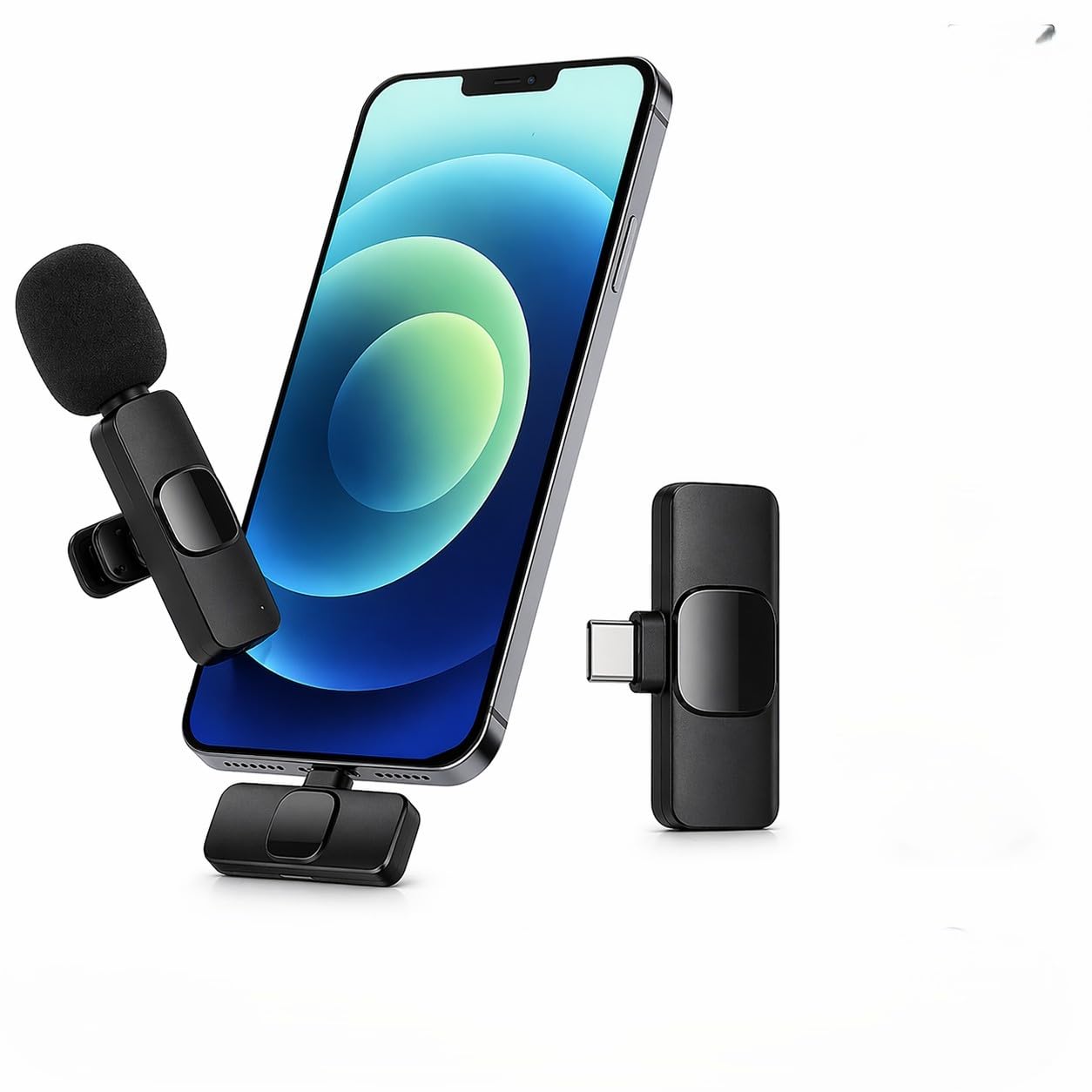 good k8 wireless microphone for type c devices | collar mic for youtube, short videos, and camera use