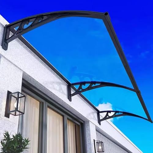 Genérico Toldo Exterior Transparente de policarbonato - Toldo Exterior Resistente a los Rayos UV para protección contra la Lluvia y la Nieve, Ideal para entradas de Casas, Patios y porches, Duradero