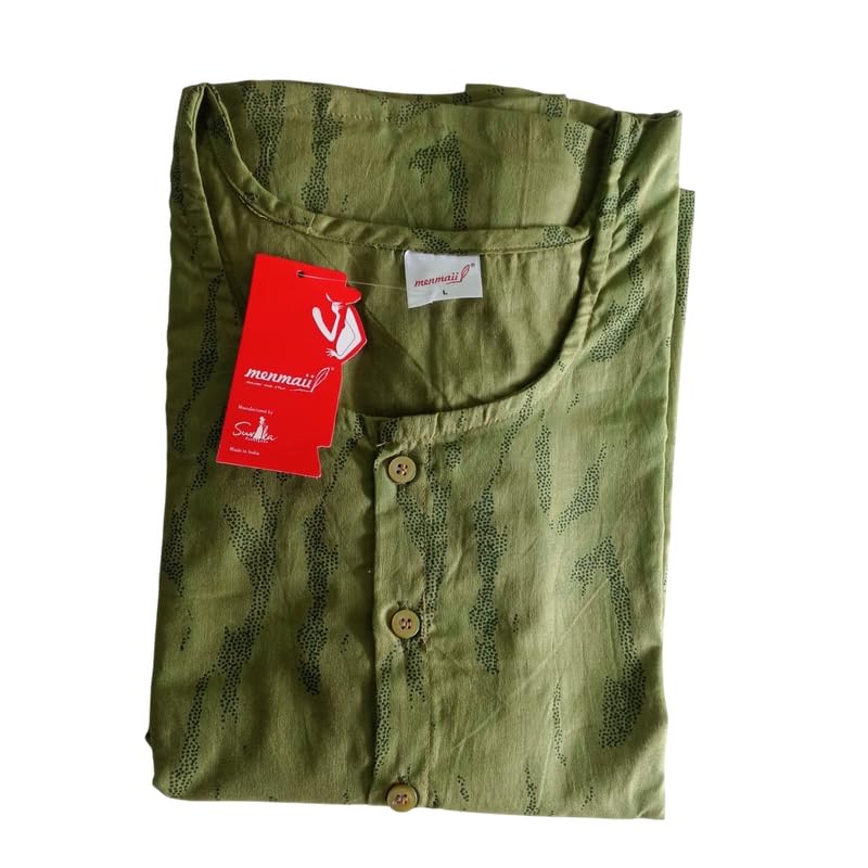 Image of MENMAII Women's[L-4XL] Full Open /Front Buttoned [a Kind of Adaptive Clothing] Multipurpose Nighty for Maternity /Pregnancy /Elderly /Patient /Feeding /Hospital Purpose Nighty Calf Length