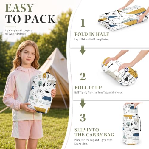 Bolsa de dormir WeCozy para niños, diseño Construction Truck, rectangular, capacidad individual, material poliéster, para 3 estaciones con temperatura entre 16 y 30 grados Celsius miniatura 5