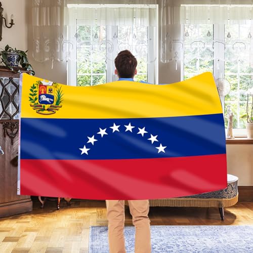 Image of AhfuLife Venezuela Flag 3x5 Ft, 8 Star Large Venezuelan Flags for Outside - Double Side with Brass Eyelets for Olympic Party Decorations Bar Garden Street Decoration Indoor Outdoor