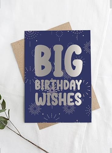 Share the Love BIG Birthday Wishes Greeting Card, Blue - 21 x 14.85 Birthday Wishes Card w/Premium Quality Paper, Gifting Envelope | Wishing Cards and Supplies
