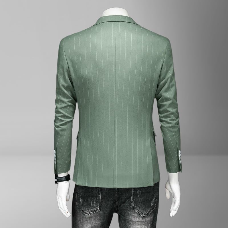 Blazer décontracté homme ajusté rayé tendance mode - 4