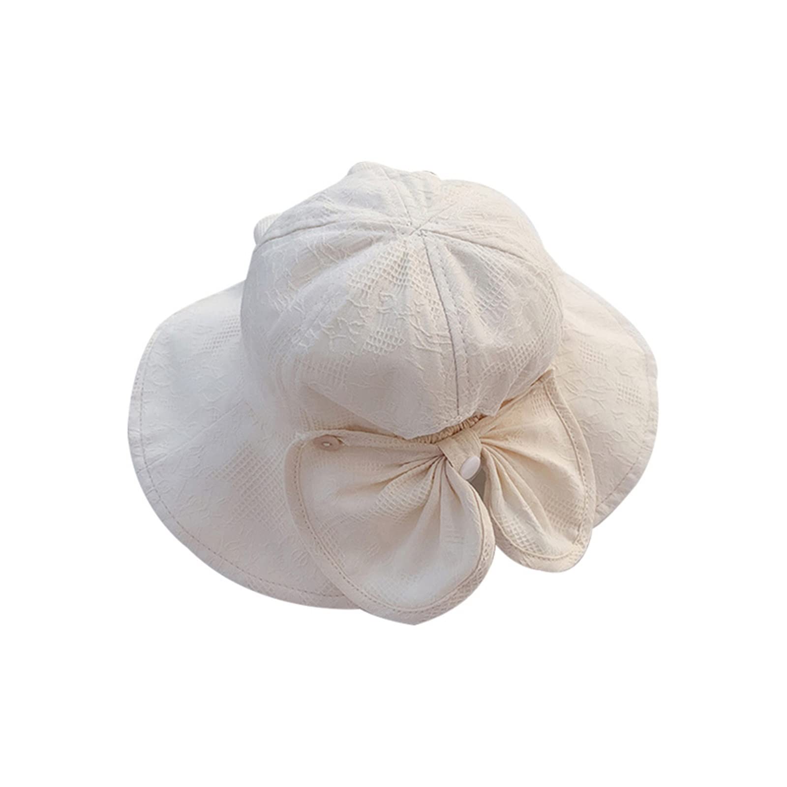 Chapeau d'été Enfant, Chapeau Seau bébé pour Filles été bébé Fille Casquette Large Bord Voyage bébé Chapeau de Soleil pour Enfants Accessoires 1-3 Ans (Beige 6 1/8)