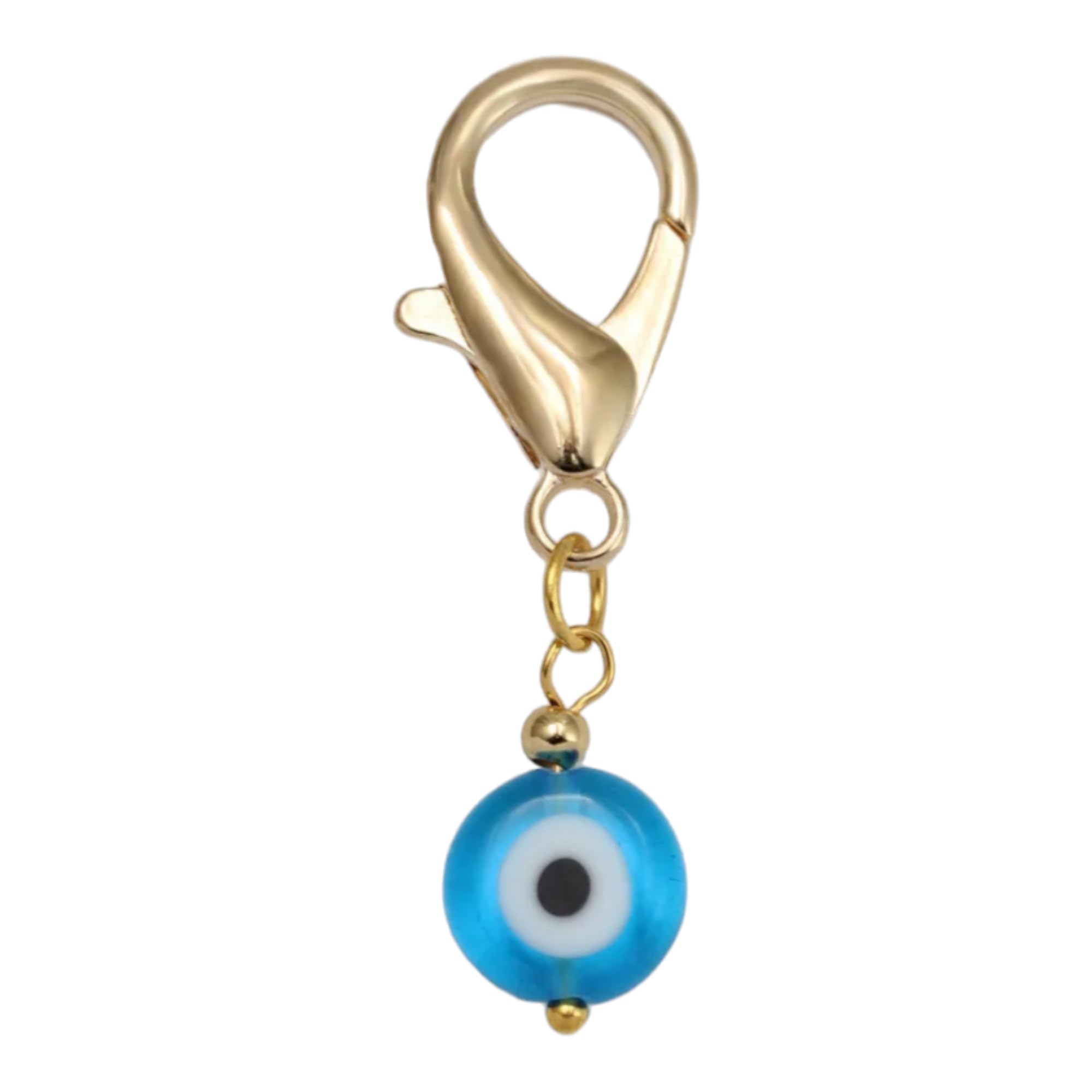 Midnight Blue Evil Eye Bead Bracelet Charm for Necklace Keychain-image-13
