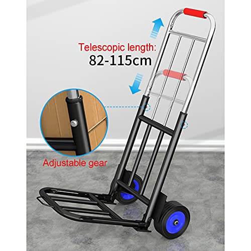 Carretilla plegable portátil de acero con ruedas sólidas miniatura 5