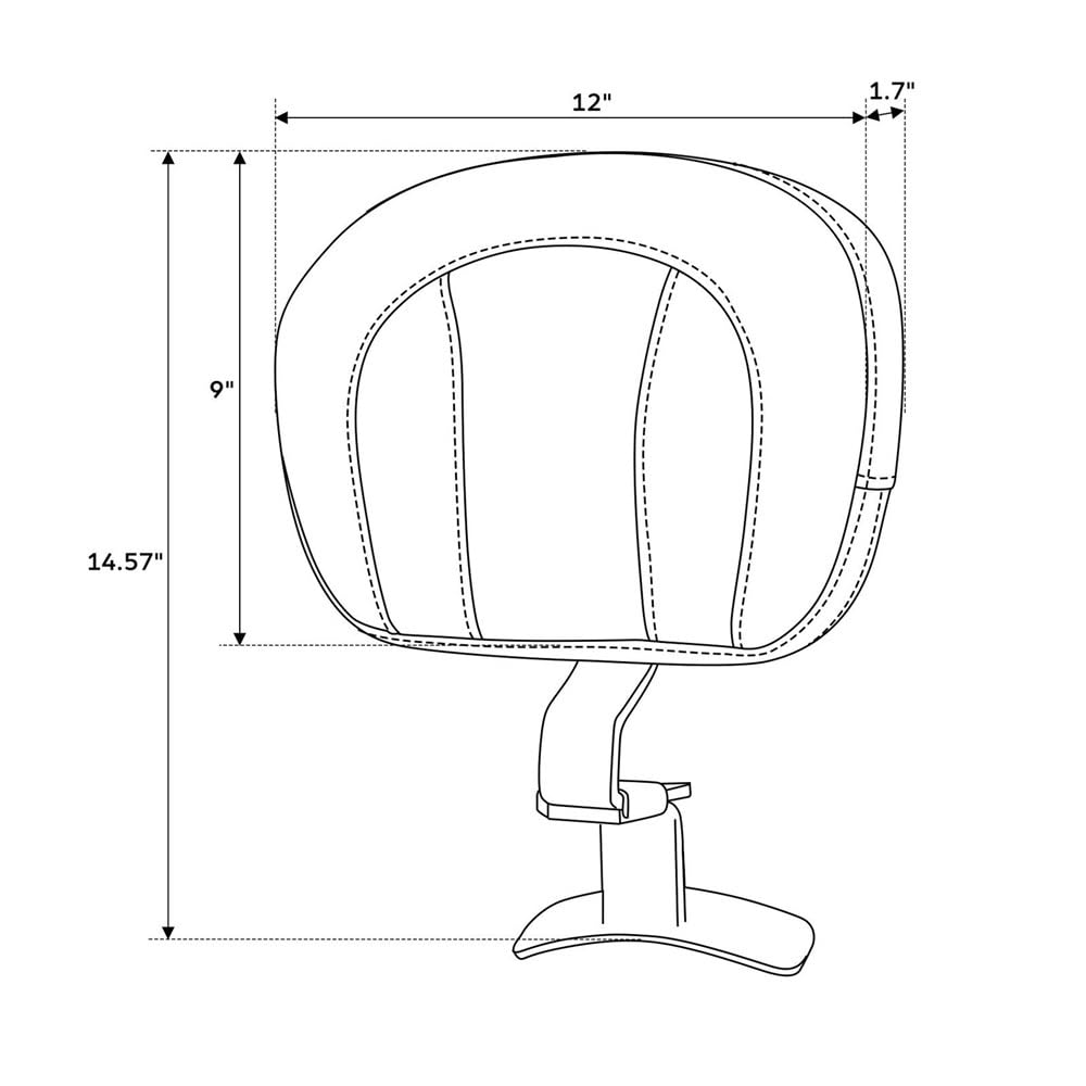 Soporte trasero Almohadilla De Respaldo Delantero Para | Almohadilla De Respaldo Delantero Para Motocicleta Para Touring Para Carretera Para King Para Carretera Para Glide Para