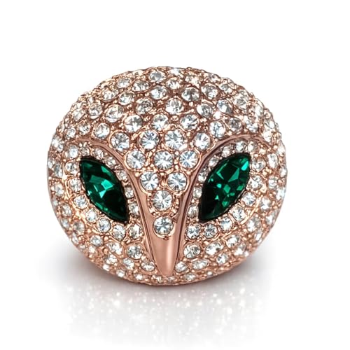 FAIRY COUPLE 18K Rose Gold Animal Symbol of Wisdom Owl