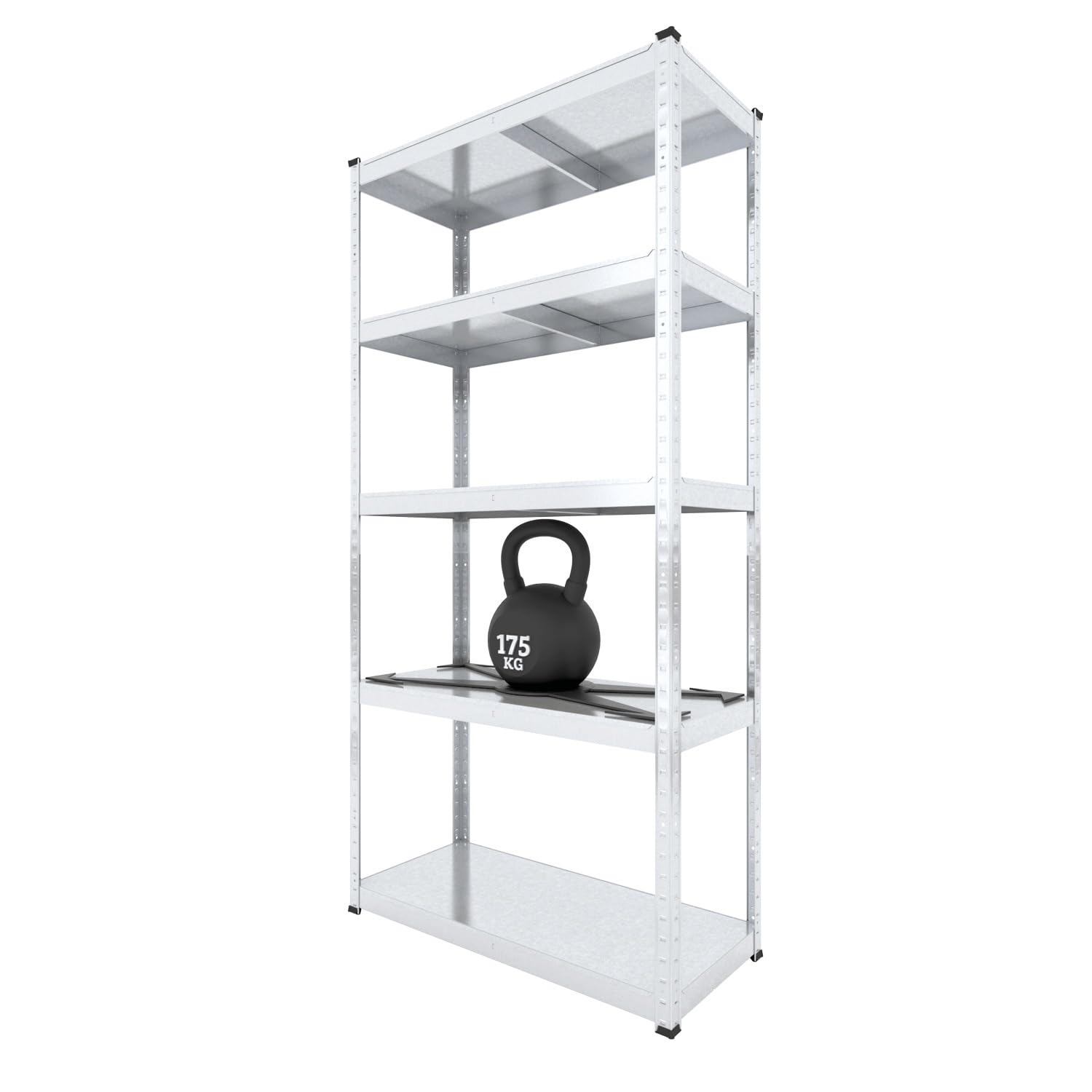 Schwerlastregal 180x80x40 cm, Verzinkt, 875kg Metall Böden
