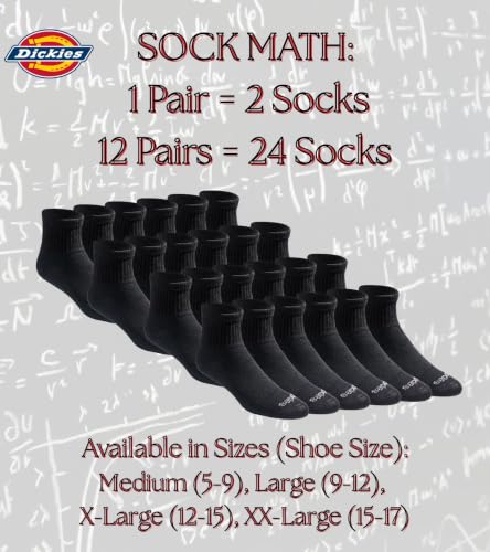 Image of Dickies Men's Dri-Tech Moisture Control Quarter Socks, Available in M-XXL (6, 12, 18 Pairs)