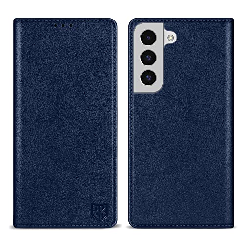 Image of ZZXX Samsung Galaxy S22 Plus 5G Wallet Case, Blue- RFID Blocking, Card Slot, Magnetic Leather Flip Protective Phone Case (6.6 inch)
