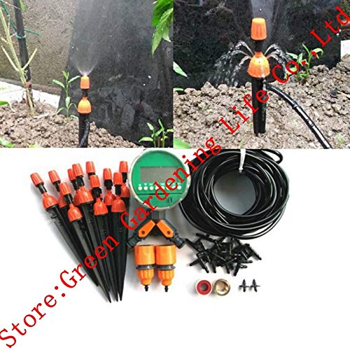 Bureze 20m 4/7mm Hose Adjustable Irrigation System Dripper Watering Kits Outdoor Irrigation System Garden Sprinklers Garden Supplies