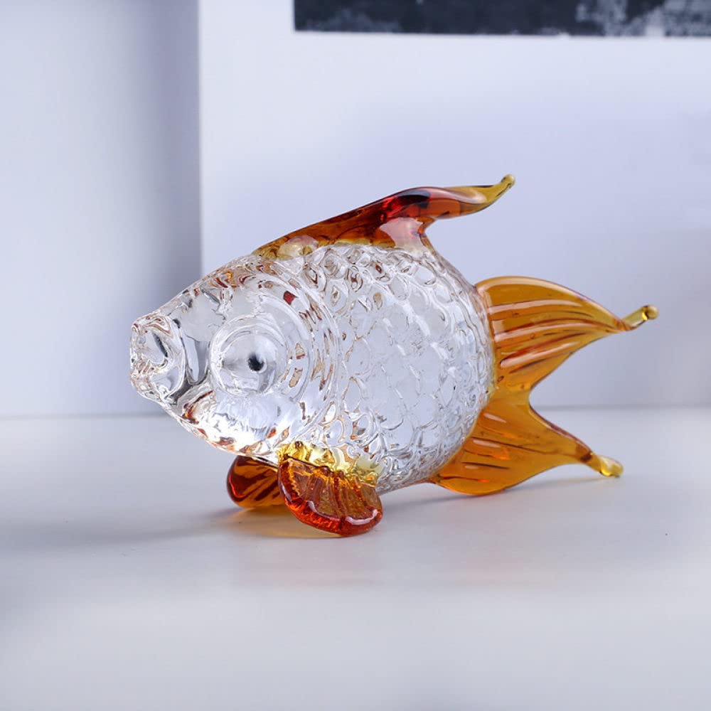 金色の魚のクリスタル置物