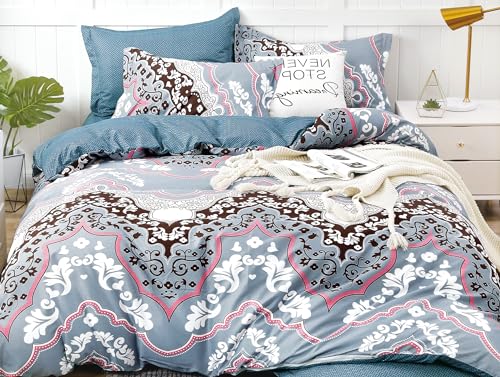 Juego de Funda Nórdica 4 Piezas Cama 135 Microfibra Suave Transpirable - 1 Funda Edredón 220x220...