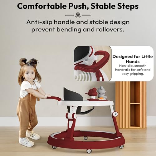 Image of StarAndDaisy Baby Walkers for 9 Months + Or 6-24 Month Baby Boy Girl /360Walker for Kids with 7 Level Height Adjustment /Walker for Baby with Switchable Food & Musical Toy Tray.