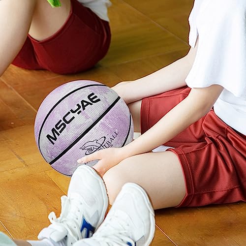 MSCYAE Basketball Size 5, basketballs for youth Mini-Basketball Size 3, Indoor Outdoor Basket Ball Purple White 5 - Image 4