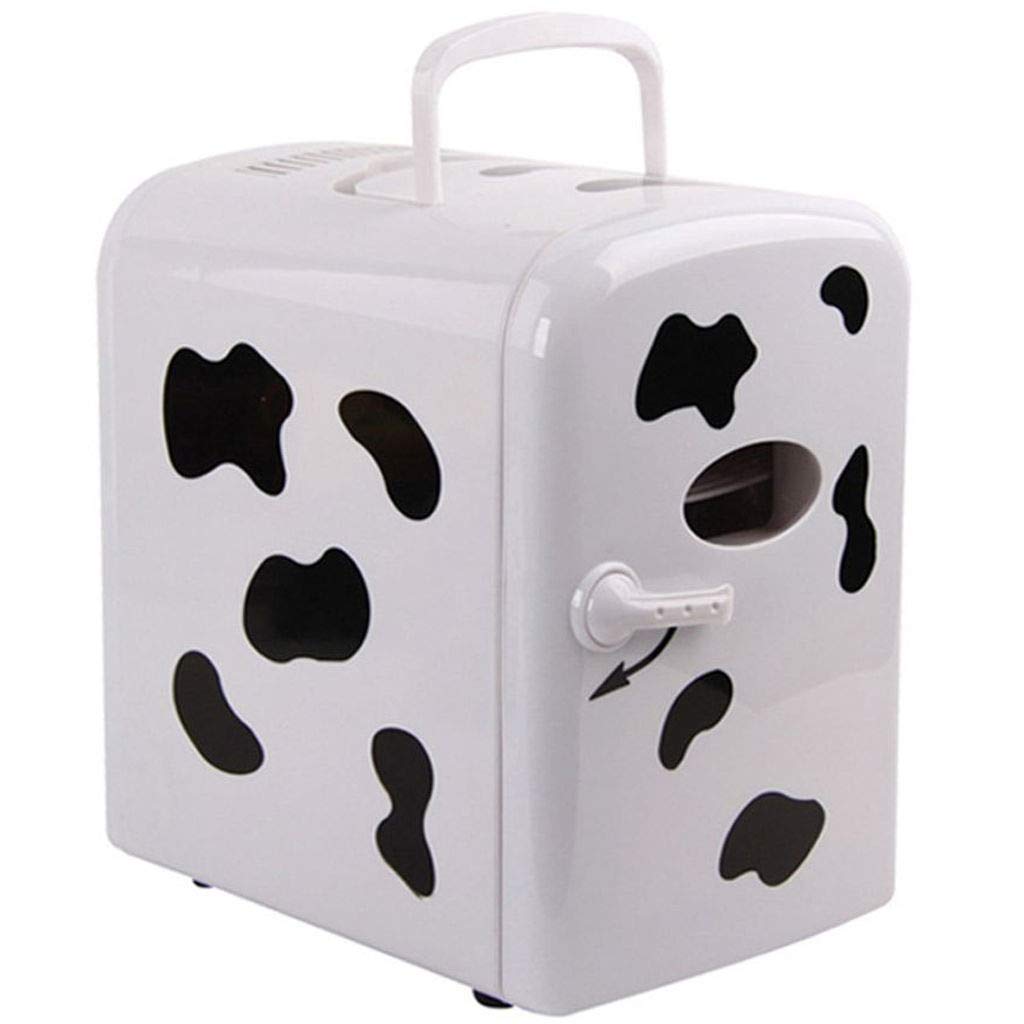 Mini Fridge, 4L Compact Refrigerator Cooler Warmer Car Little Refrigerator Suitable for Office Dorm-Black and White