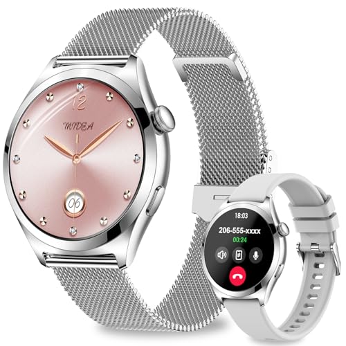 niolina Smartwatch Donna, 1,27” Orologio Smartwatch con Chiamata Bluetooth, 120+ Sport, 24H Frequenza Cardiaca SpO2 Sonno, Fisiologia Feminile, IP68 Impermeabile, Smart Watch per Android iOS Argento