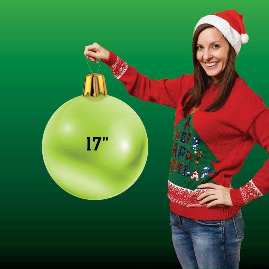 Inflatable Christmas Ornaments - 8", 17", 27" Oversized Christmas Balls for Outdoor Yard Lawn Tree - Indoor Outdoor Holiday Décor - 25 Colors (Copper, 17") - Image 2