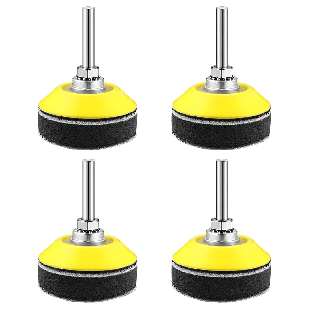 Cuscinetto per disco abrasivo da 4 pezzi Gancio posteriore morbido e cuscinetto ad anello per disco abrasivo da 50 mm Attacco per trapano con gambo da 1/4" Cuscino in strato di schiuma