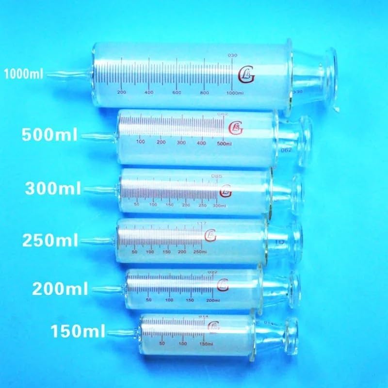 Jeringas de vidrio de laboratorio, enemas de vidrio, muestreadores de vidrio de gran calibre(200ml)