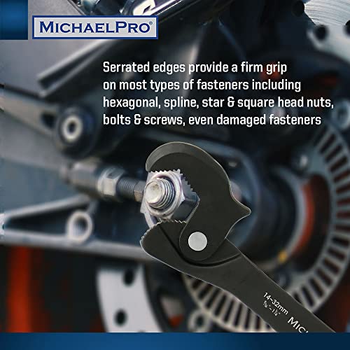 Image of MichaelPro Dual Action Auto Adjusting Wrench, Self-Adjusting Quick Wrench, Multi-Size Spring Wrench, Auto Rapid Wrench (14-Inches)