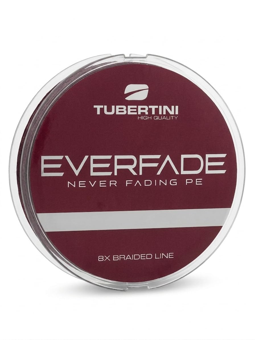 TUBERTINI Trecciato Multifibra X8 - Coatizzazione in Fluorocarbon - Rosso o Nero 150mt - Ø 0.08-0.20 spinning, vertical jigging, feeder, traina e Drifting