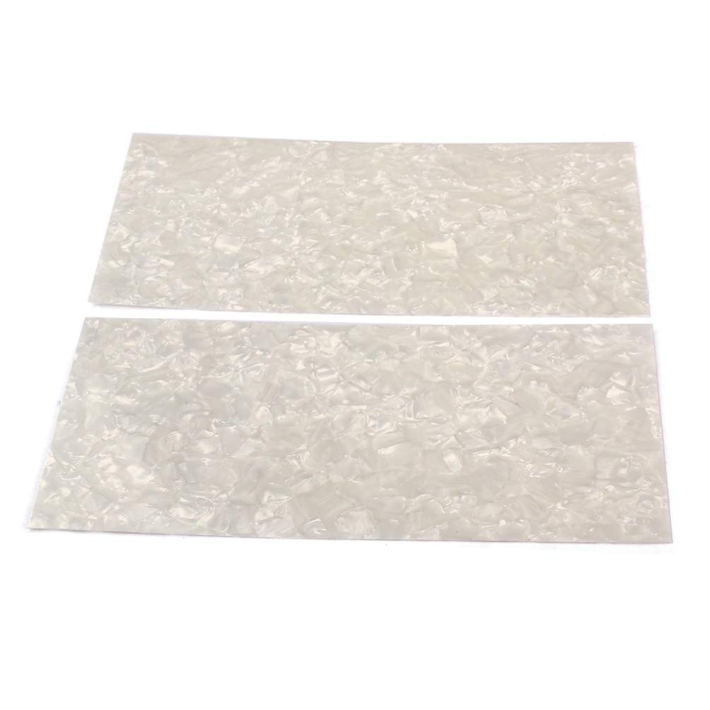 Materiale Intarsio 2 Pezzi Bianco Madreperla Guscio Bianco Foglio Rettangolo Materiale Intarsio per Chitarra