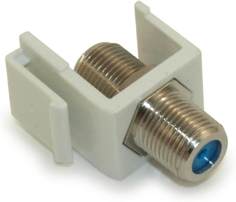 MyCableMart Keystone Jack Insert/Coupler Type: Coax F-Type 2.4Ghz HIGH Speed, White