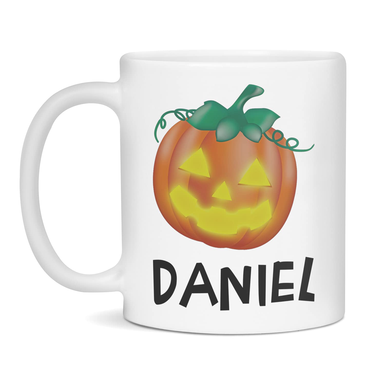 Daniel Personalized Name Funny Halloween Jack O Lantern Pumpkin Gift Mug, 11-Ounce White