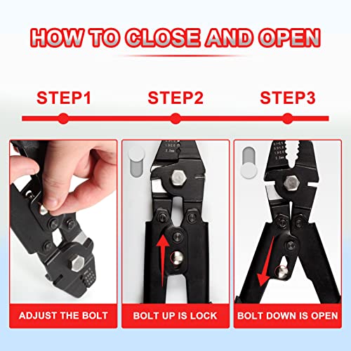 LEONTOOL Fishing Wire Rope Crimping Tool with Wire Cutters 10-Inch Heavy Duty Cable Crimping Tool Aluminum Crimping Sleeves Fishing Crimping Tool for Copper Aluminum Wire Loop Sleeve 0.1mm-2.2mm - Image 4