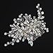 BERYUAN Silver Leaves Flower Rhienstone Hair Comb Dainty Rhinestone Pearls Wedding Hair Comb Silver Wedding Headpiece Crystal Rhinestone Pearls Wedding Bridal Side Comb for Women (silver)