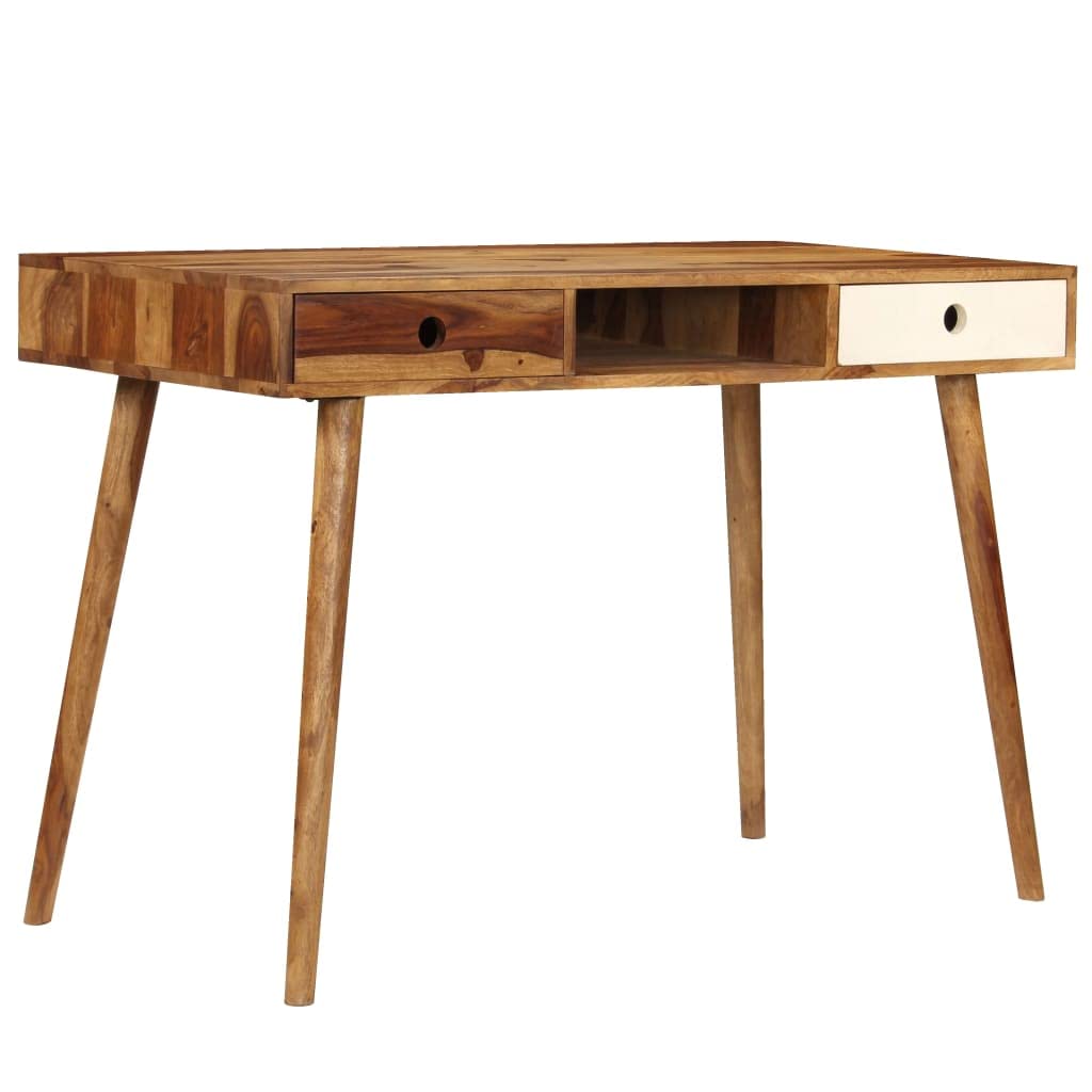 vidaXL Bureau Table Travail Ordinateur Mobilier Meubles Bois Massif de Sesham