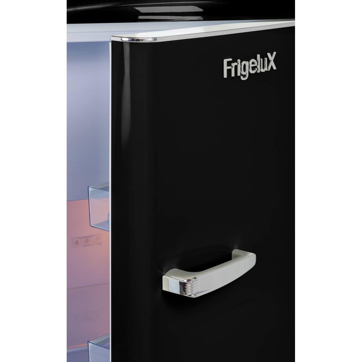 FrigeluX Réfrigérateur Armoire Retro Vintage Noir 218L RF218RNA++