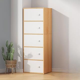 Mevigo 5-Door Morden Wooden Collapsible Wardrobe for Storage/Space Saving Wooden Wardrobe with Doors/Collpsible Storage Organiser/Closet for Bedroom/Living Room -Mapple