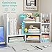 NUTIKAS Desk Shelves Desktop Orgnizer Shlef - White Office Organization for Top of Desk Organizers and Accessories Corner Bookshelf Table Top Shelving Small Hutch Decorations for Women Office