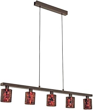 Eglo Lighting 20965A TROYA Multi Light Pendant, Antique Brown Finish