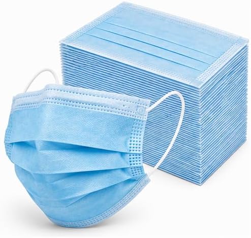 Premium Disposable Face Masks, 3-Ply General Use Masks with Elastic Ear Loops, Breathable 3 Layer Protection for Men & Women - Blue or Black in 50, 100, 200 or 500 Pack Sizes