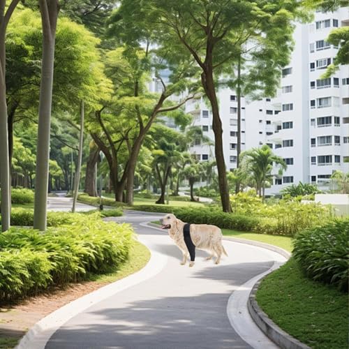 SHENGYIG XL Leckschutz für Hunde-Verstellbare Hundebandage Hinterbein (Schwarz)-Kniebandage für Hunde mit Beinschutz-Unterstützt Vorde-& Hinterbeine-Ideal bei Inkontinenz, Wunden & Gelenkproblemen