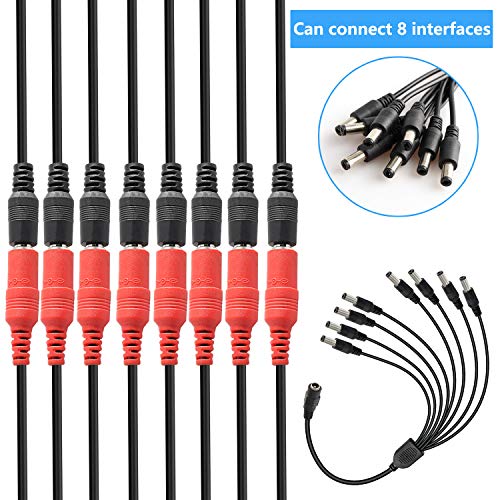 Image of DC Power Y Splitter Cable 1 Female to 8 Male Plug for CCTV Camera (1 to 8)