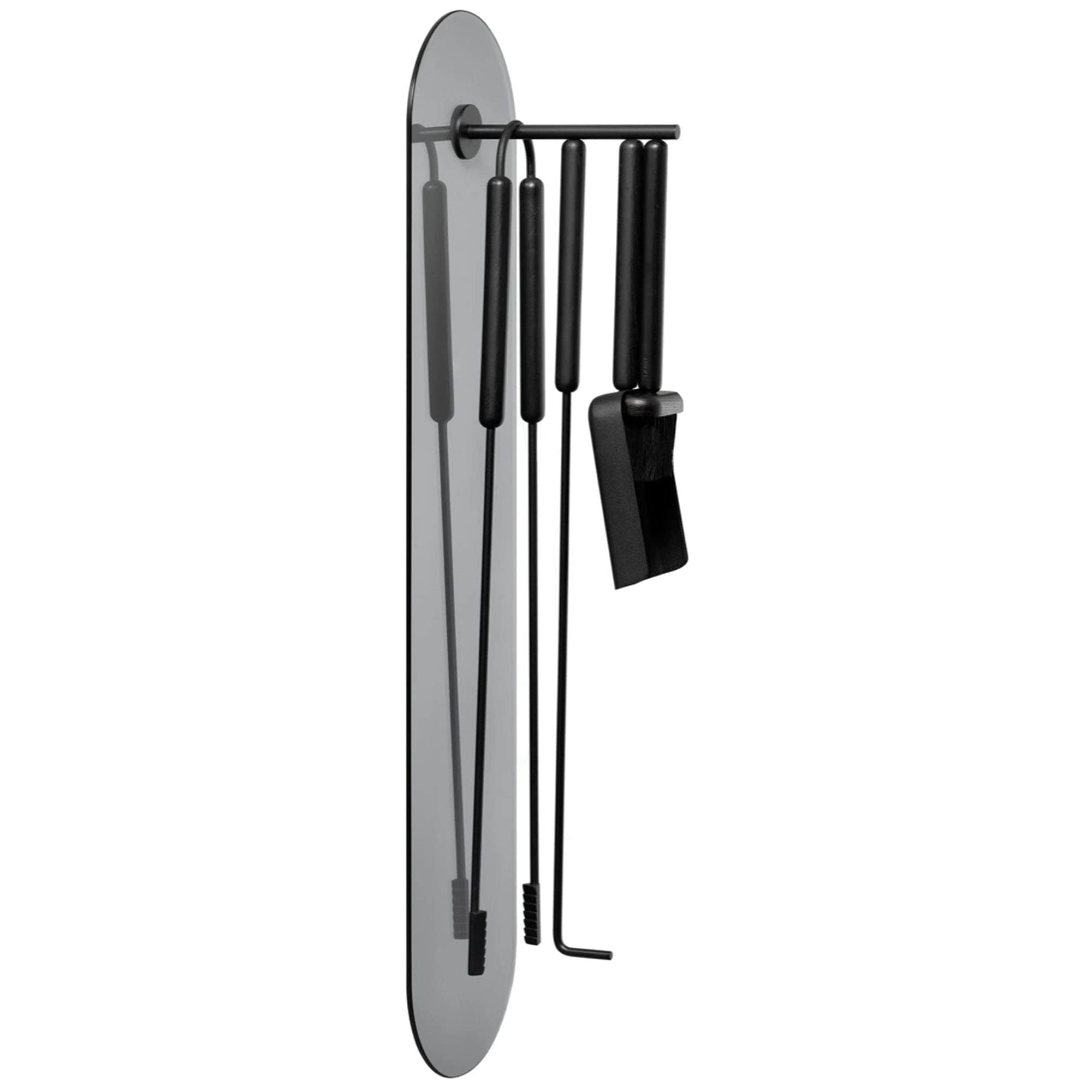 blomus Kaminbesteck -ASHI- 5-teilige Karmingarnitur aus Stahl und Eichenholzgriffen (Black)