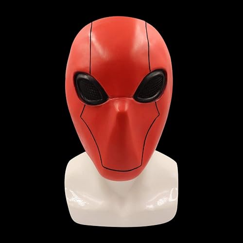 Miniatura 2 de CAFELE Red Hood Mask Deluxe Latex Full Head Helmet with Mesh Eye Game Cosplay Halloween Costume Accessory