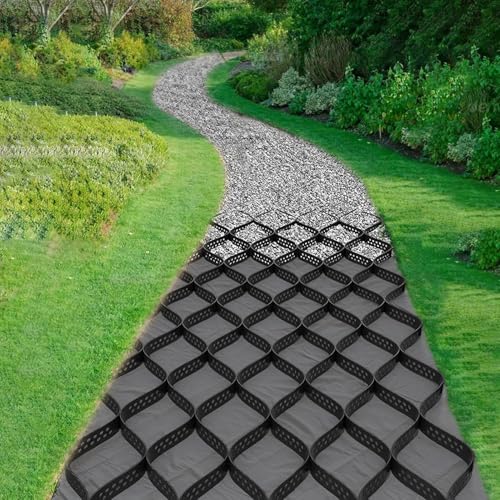 2' Thick Gravel Ground Grid 6.5ft x 16.5ft - Geo Grid Driveway Stabilization Grids, Gravel Retainer Grid...