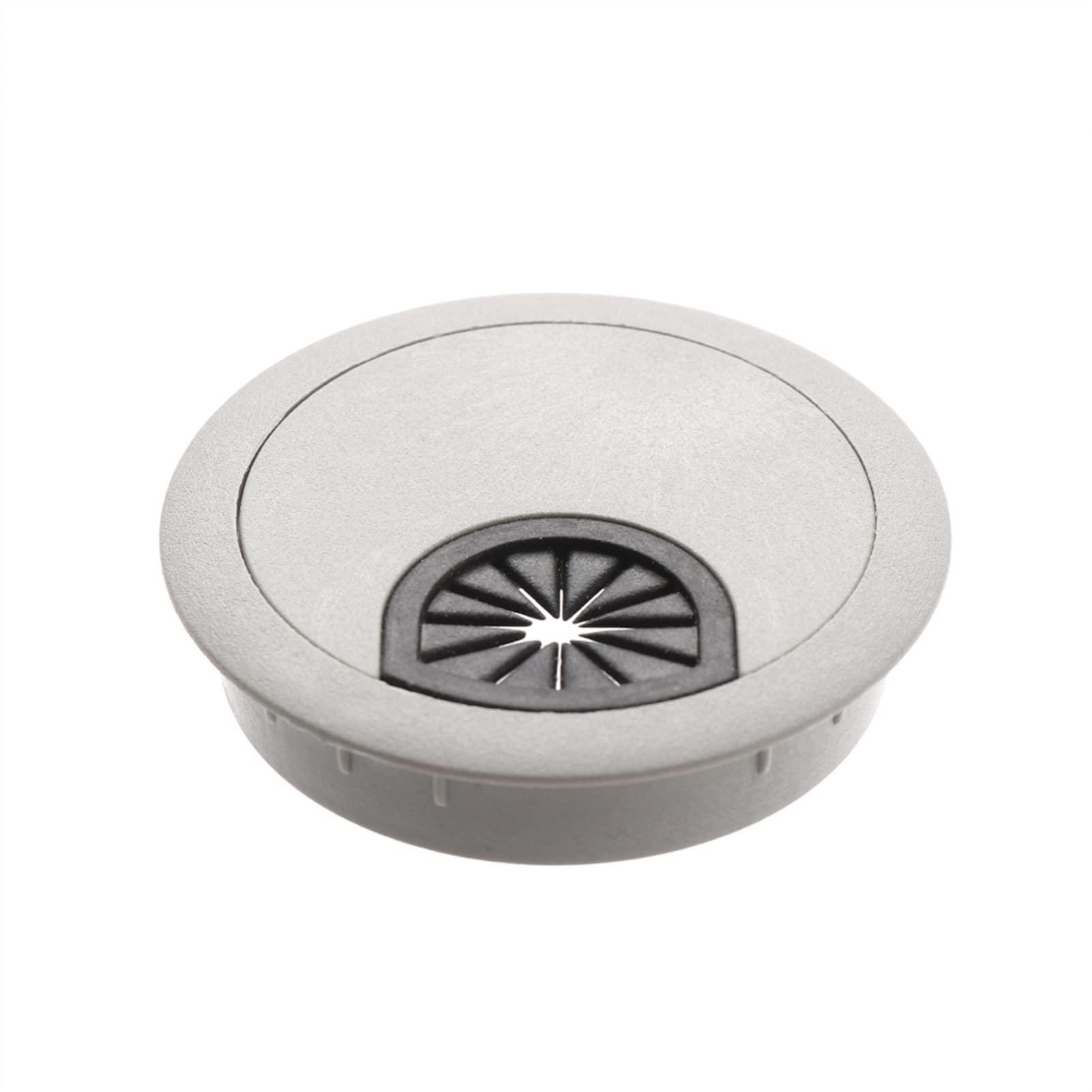 Sybnikolf 60Mm Silver Desk Grommet Cable Grommet Aluminum Alloy Office Table Desk Rectangle Wire Hole Cover With Black Brush 53Mm Silver(60Mm Silver)