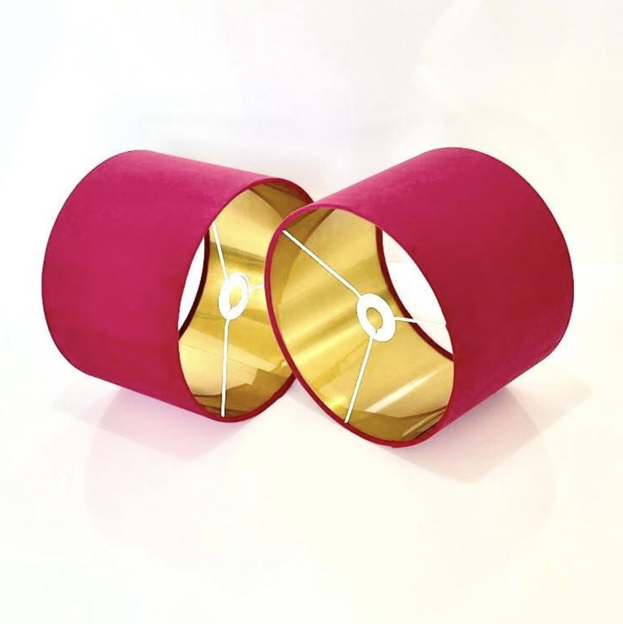 New Handmade Drum hot Pink Velvet lamp Shade Pendant Light Shade with emtallic Lining
